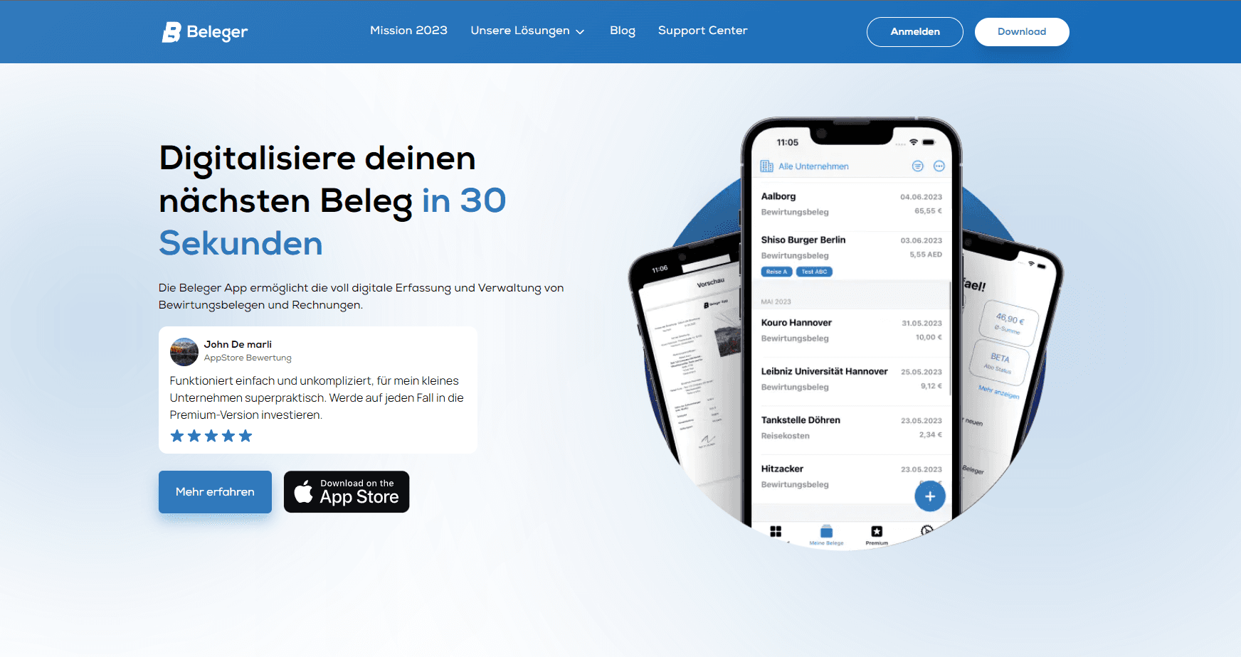 Beleger homepage