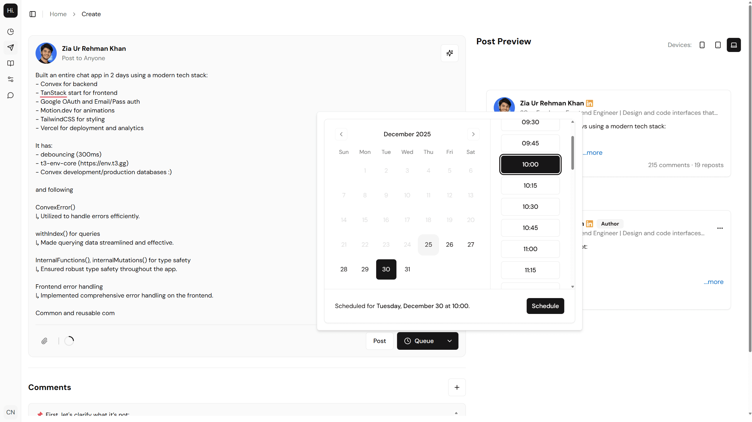 Hilink scheduling calendar